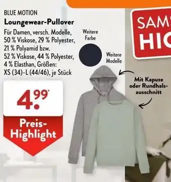 Aldi Süd Blue Motion Loungewear-Pullover Angebot