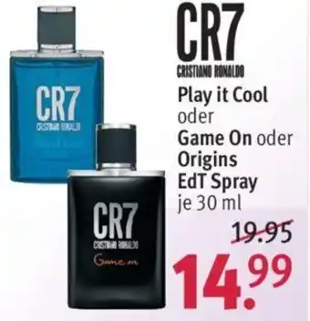 Rossmann CR7 Play it Cool oder Game On oder Origins EdT Spray 30 ml Angebot