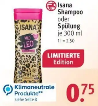 Rossmann Isana Shampoo oder Spülung 300 ml Angebot