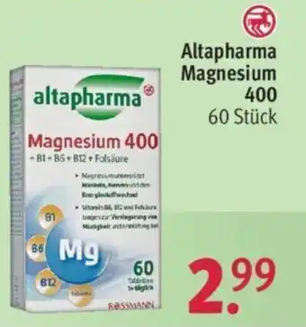 Rossmann Altapharma Magnesium 400 60 Stück Angebot