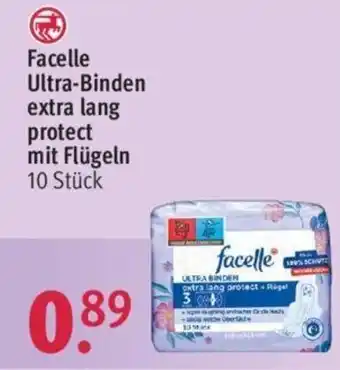 Rossmann Facelle Ultra-Binden extra lang protect mit Flügeln 10 Stück Angebot