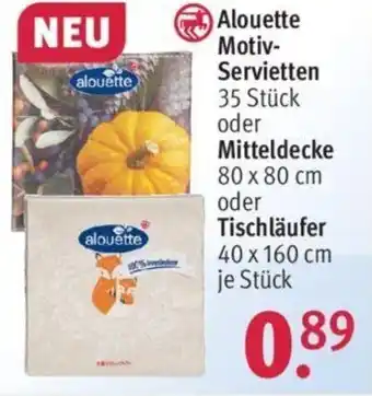 Rossmann Alouette Motiv-Servietten oder Mitteldecke 80 x 80 cm oder Tischläufer 40 x 160 cm Angebot