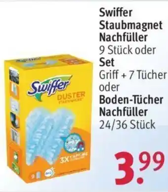 Rossmann Swiffer Staubmagnet Nachfüller 9 Stück oder Set oder Boden-Tücher Nachfüller 24/36 Stück Angebot