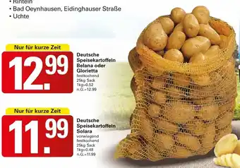 WEZ Deutsche Speisekartoffeln Belana oder Glorietta 25 kg Sack Angebot