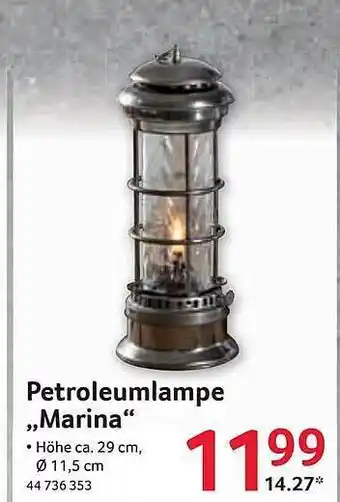 Selgros Petroleumlampe ,,Marina" Angebot