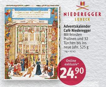 Rossmann Niederegger adventskalender café niederegger Angebot