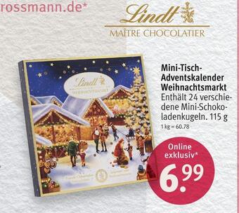 Rossmann Lindt mini-tisch-adventskalender weihnachtsmarkt Angebot