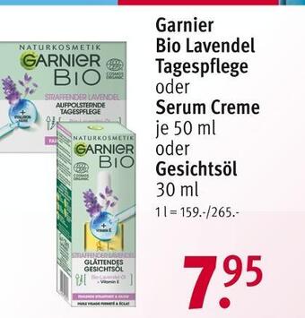 Rossmann Garnier bio lavendel tagespflege oder serum creme oder gesichtsöl Angebot