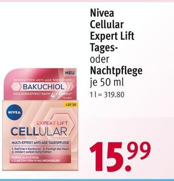 Rossmann Nivea cellular expert lift tages- oder nachtpflege Angebot