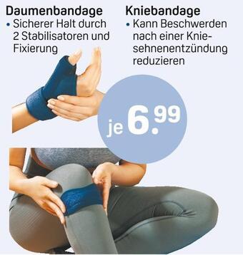 Rossmann Daumenbandage oder kniebandage Angebot