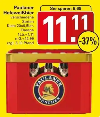 WEZ Paulaner Hefeweißbier Kiste 20x0,5Ltr. Flasche Angebot