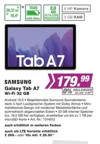 EP Samsung Galaxy Tab A7 Wi-Fi 32 GB Angebot