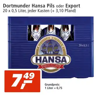 mein real Dortmunder Hansa Pils o. Export 20*500ml Angebot