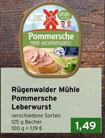 CAP Markt Rügenwalder Mühle Pommersche Leberwurst 125 g Becher Angebot