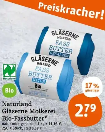 tegut Naturland Gläserne Molkerei Bio Fassbutter 250 g Stück Angebot