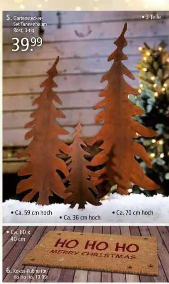 Weltbild Gartenstecker set tannenbaum rost, 3-tlg. oder kokos-fußmatte ho ho ho Angebot