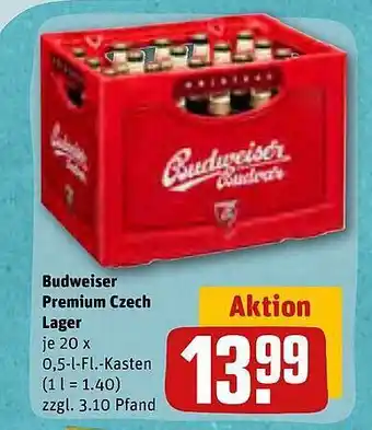 REWE Kaufpark Budweiser premium czech lager Angebot