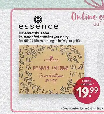 Rossmann Essence diy adventskalender do more of what makes you merry! Angebot