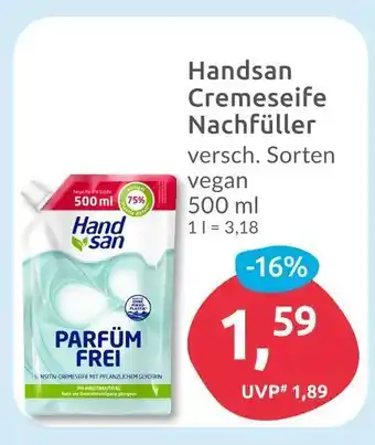 Budni Handsan cremeseife nachfüller Angebot