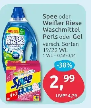 Budni Spee oder weißer riese waschmittel perls oder gel Angebot