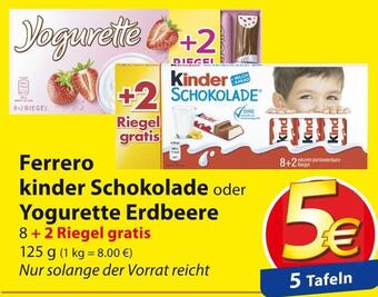 Famila Nord Ost Ferrero kinder schokolade oder yogurette erdbeere Angebot