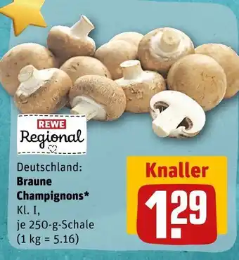 REWE Rewe regional braune champignons Angebot
