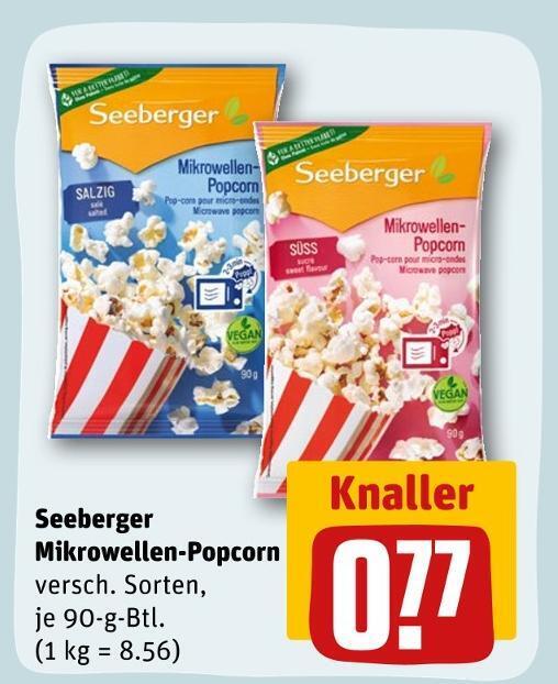 Seeberger mikrowellenpopcorn Angebot bei REWE