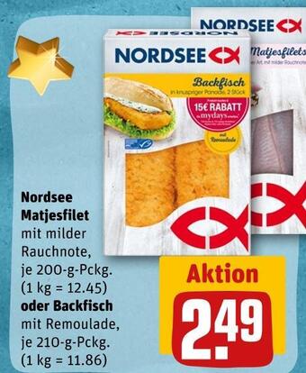 REWE Nordsee matjesfilet oder backfisch Angebot