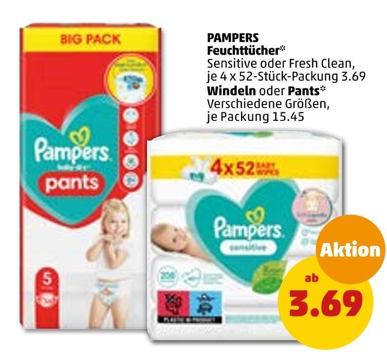 Pampers feuchttücher, windeln oder pants Angebot bei PENNY