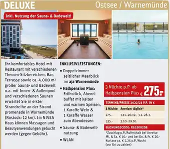 REWE Rewe reisen deluxe ostsee / warnemünde Angebot