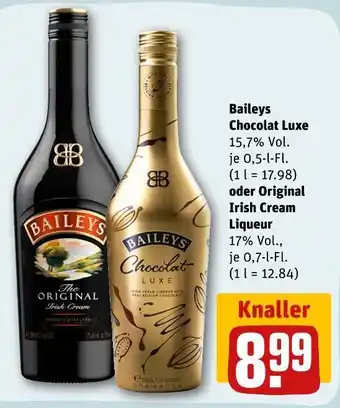 REWE Baileys chocolat luxe oder originalo irish cream liqueur Angebot