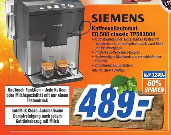 Expert Technomarkt Siemens kaffeevollautomat eq.500 classic tp503d04 Angebot