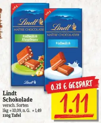 NP Discount Lindt Schokolade 110g Tafel Angebot