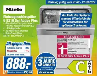 expert Techno Land Miele eibaugeschirrspüler g 5210 sci active plus Angebot