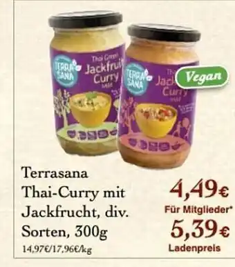 LPG Biomarkt Terrasana thai-curry mit jackfrucht Angebot