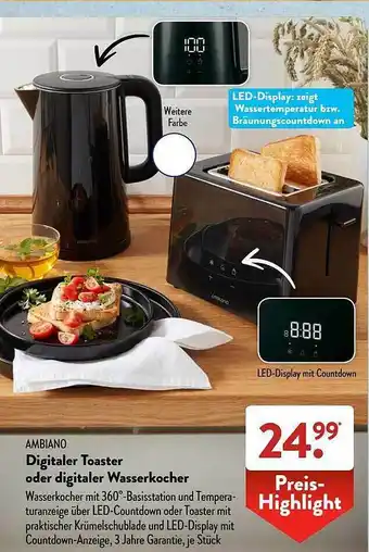 Aldi Süd Ambiano digitaler toaster oder digitaler wasserkocher Angebot