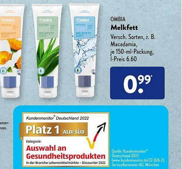 Ombia melkfett Angebot bei Aldi Sd