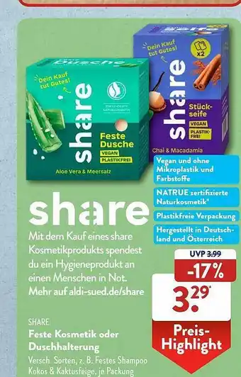 Aldi Süd Share feste kosmetik oder duschhalterung Angebot