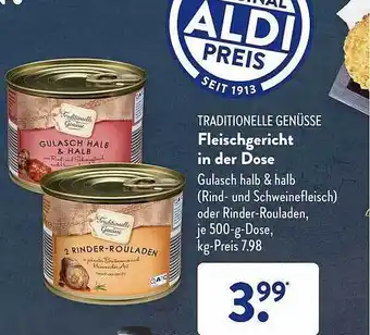 Aldi Süd Traditionelle genüsse fleischgericht in der dose Angebot