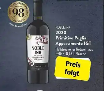 Aldi Süd Noble ink 2020 primitivo puglia appassimento igt Angebot