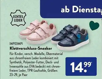 Aldi Süd Impidimpi klettverschluss-sneaker Angebot