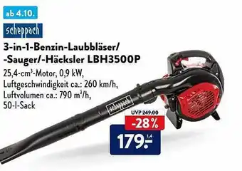 Aldi Süd Scheppach 3-in-1 benzi-laubbläser-sauger-häcksler lbh3500p Angebot