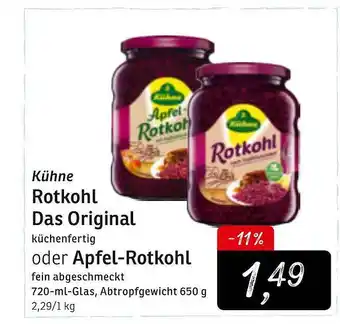 KONSUM Kühne rotkohl das original oder apfel-rotkohl Angebot