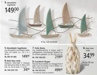 Weltbild Wandobjekt segelboote oder deko-vase linda Angebot