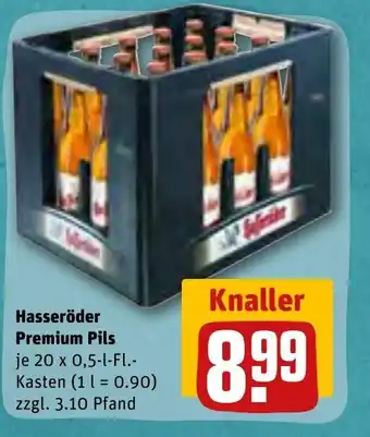 REWE Hasseroder Premium Pils 20*500 ml Angebot