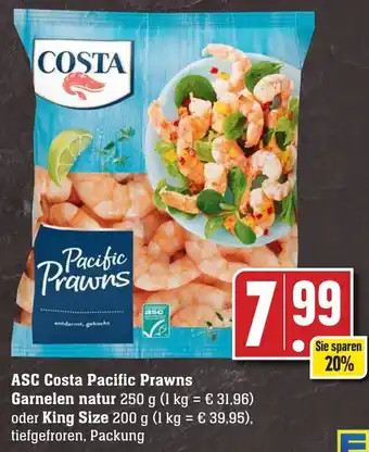 Edeka Neukauf ASC Costa Pacific Prawns Garnelen natur 250g oder King Size 200g Angebot