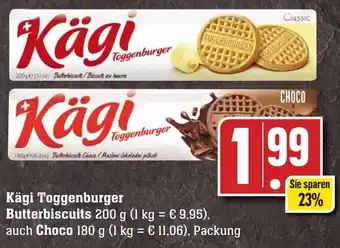 Edeka Neukauf Kägi Toggenburger Butterbiscuits 200g auch Choco 180 g Packung Angebot