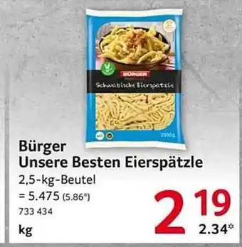 Selgros Bürger unsere besten eierspätzle Angebot