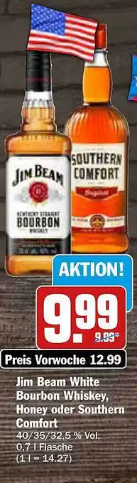 AEZ Jim beam white bourbon whiskey, honey oder southern comfort Angebot