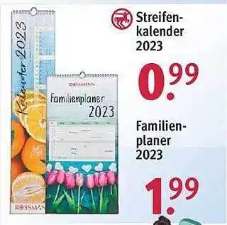 Rossmann Streifenkalender 2023 Angebot